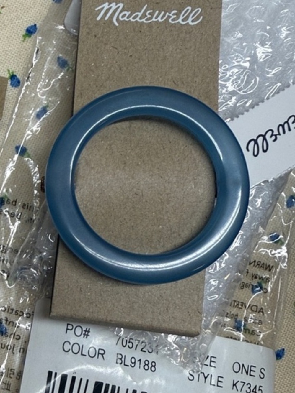 Madewell Acrylic circle Barrette bright Mediterranean blue